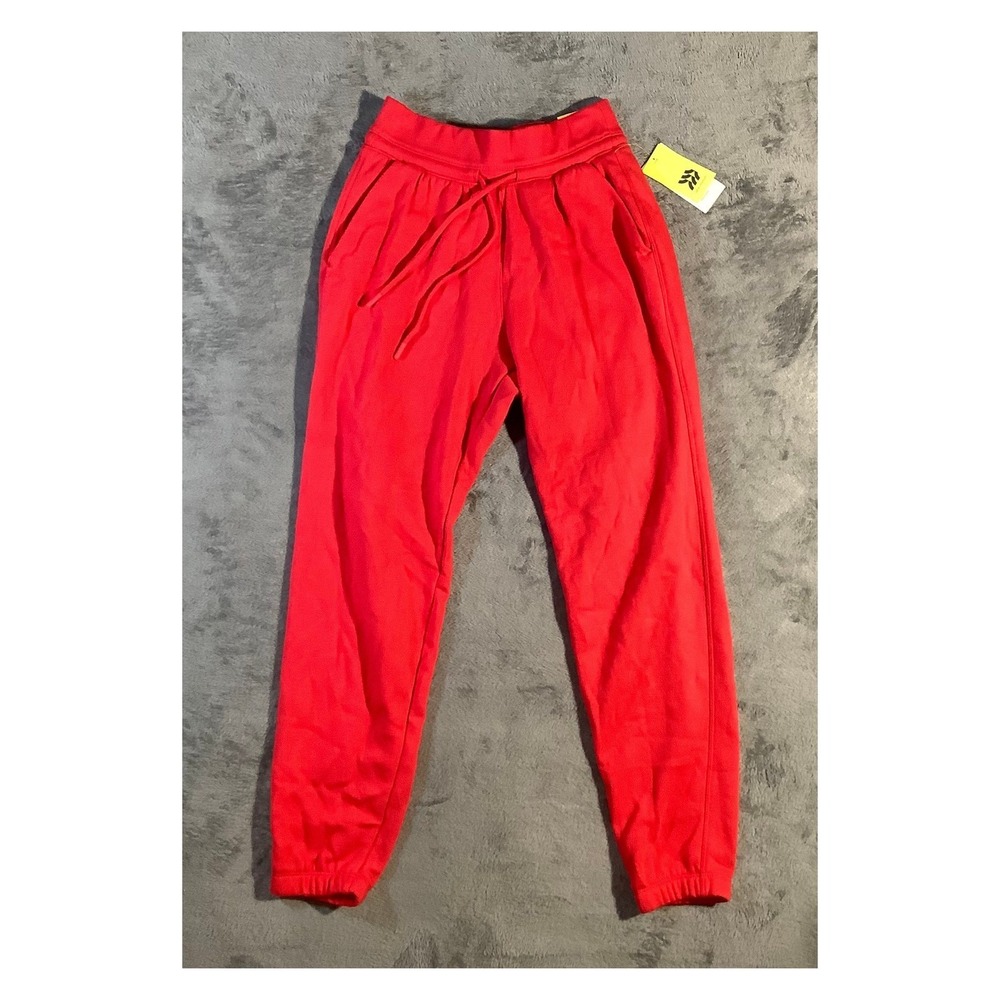 All in Motion Women's XS Core Fleece Jogger Pants Red High-Rise‎ NWT